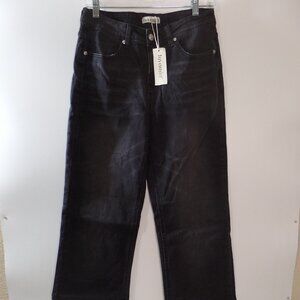 Luvamia Denim Wide Leg /High Waisted Baggy Blue JEANS Size 10
